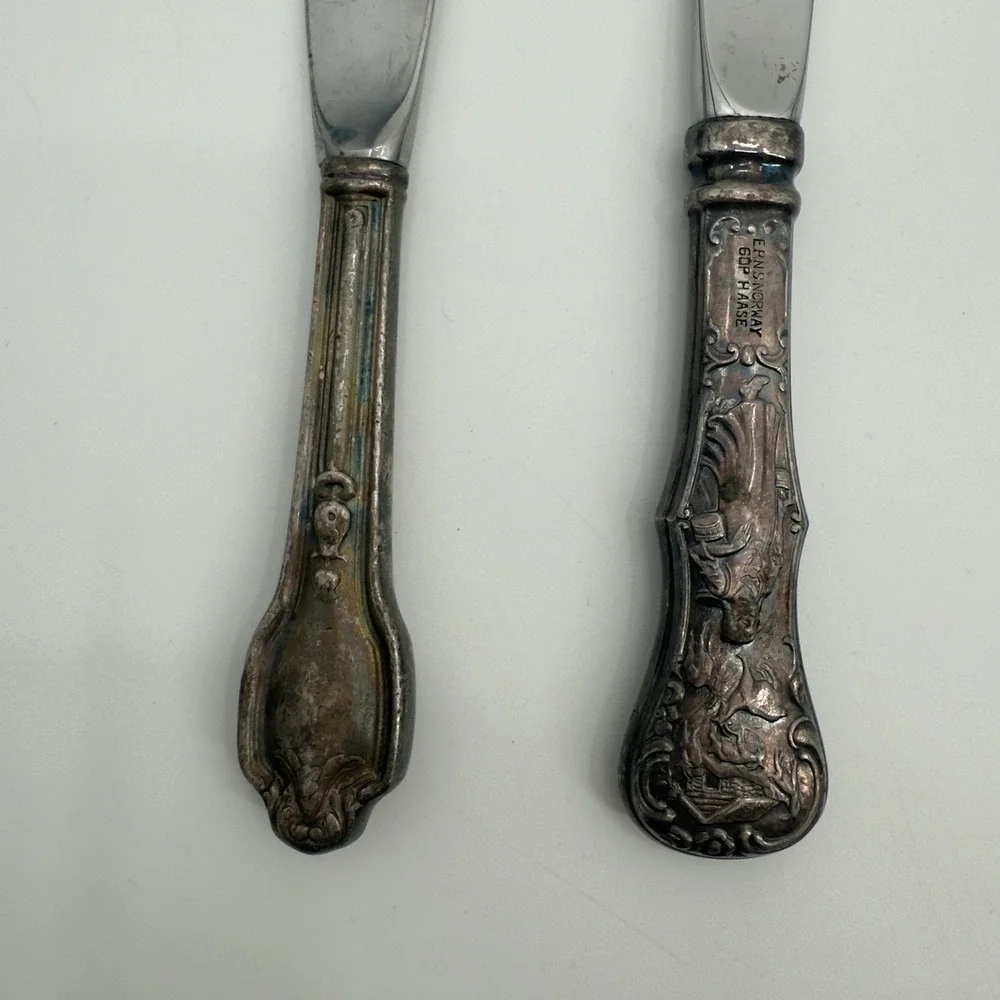 Vintage David Anderson Cheese Knife‎ Pewter & Theodor Olsens Spread Knife Norway